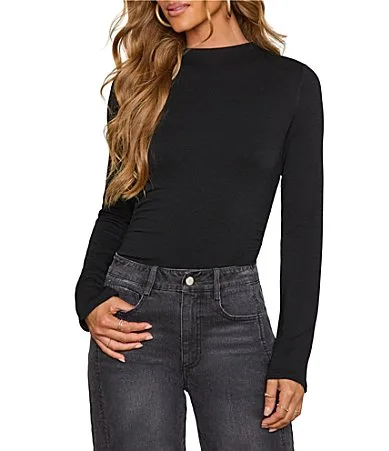 Mock Neck Long Sleeve Top by Vici Collection