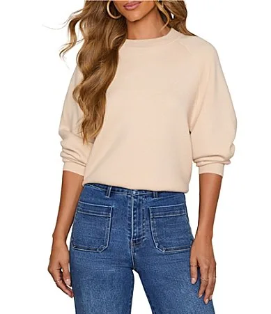 Crew Neck Long Sleeve Sweater by Vici Collection