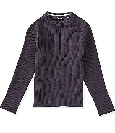 Luxe Ribbed Long Sleeve Crew Neck Sweater by Murano