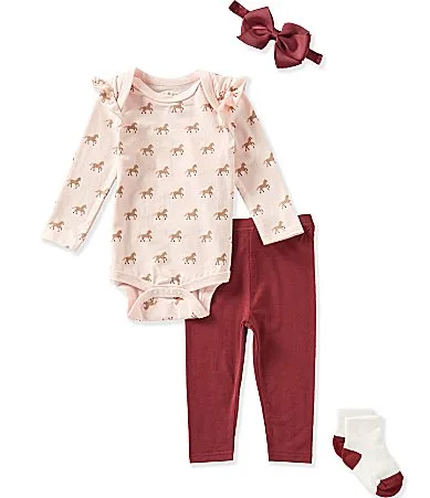 Long Sleeve Horse Print Bodysuit Coordinating Leggings Set by Adventurewear 360