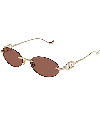 V Logo 53mm Geometric Sunglasses by Valentino