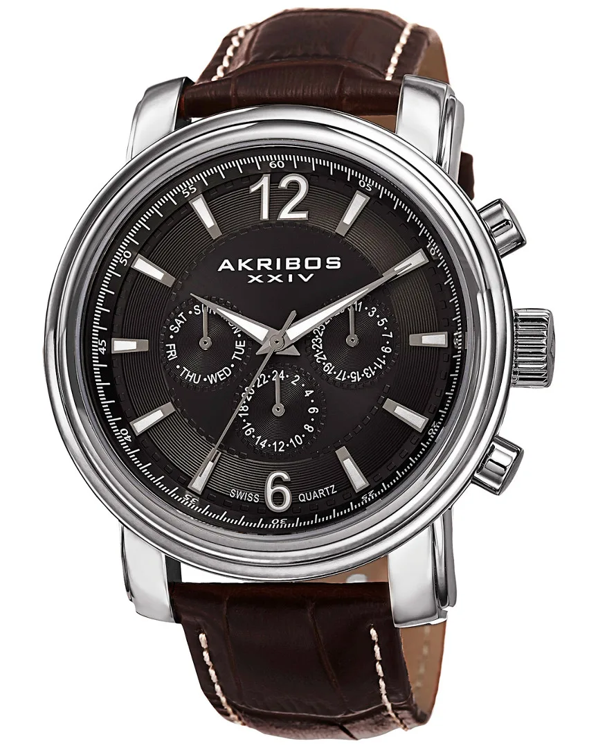 Leather Watch by Akribos Xxiv