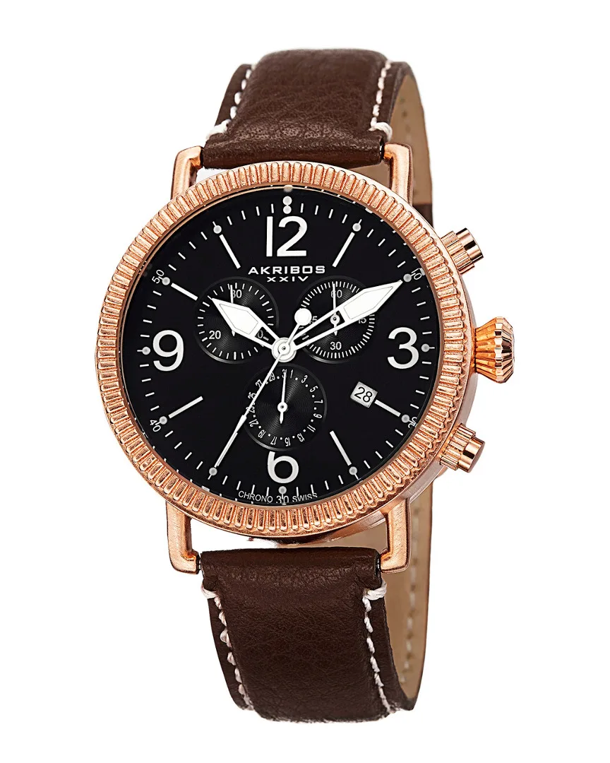 Leather Watch by Akribos Xxiv