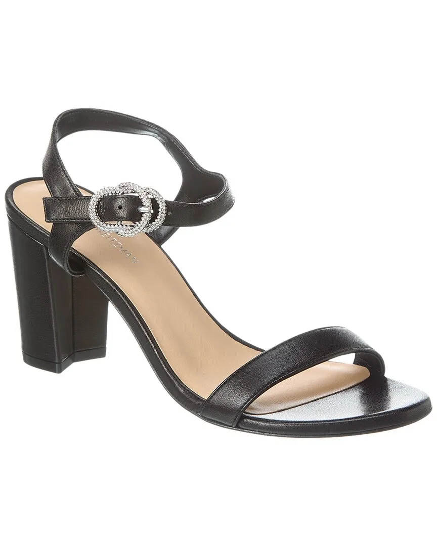 Crystal 75 Leather Block Sandal by Stuart Weitzman