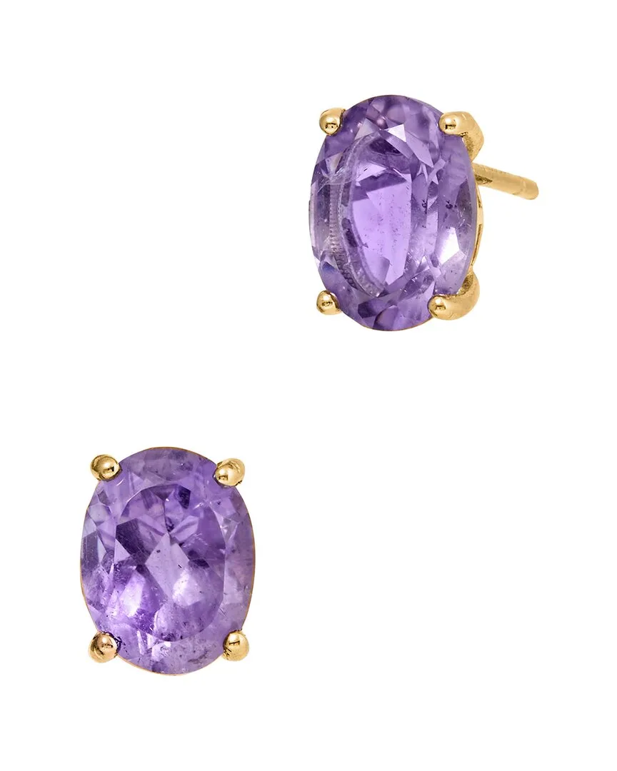18K Over Silver 3.50 ct. tw. Amethyst Studs by Savvy Cie