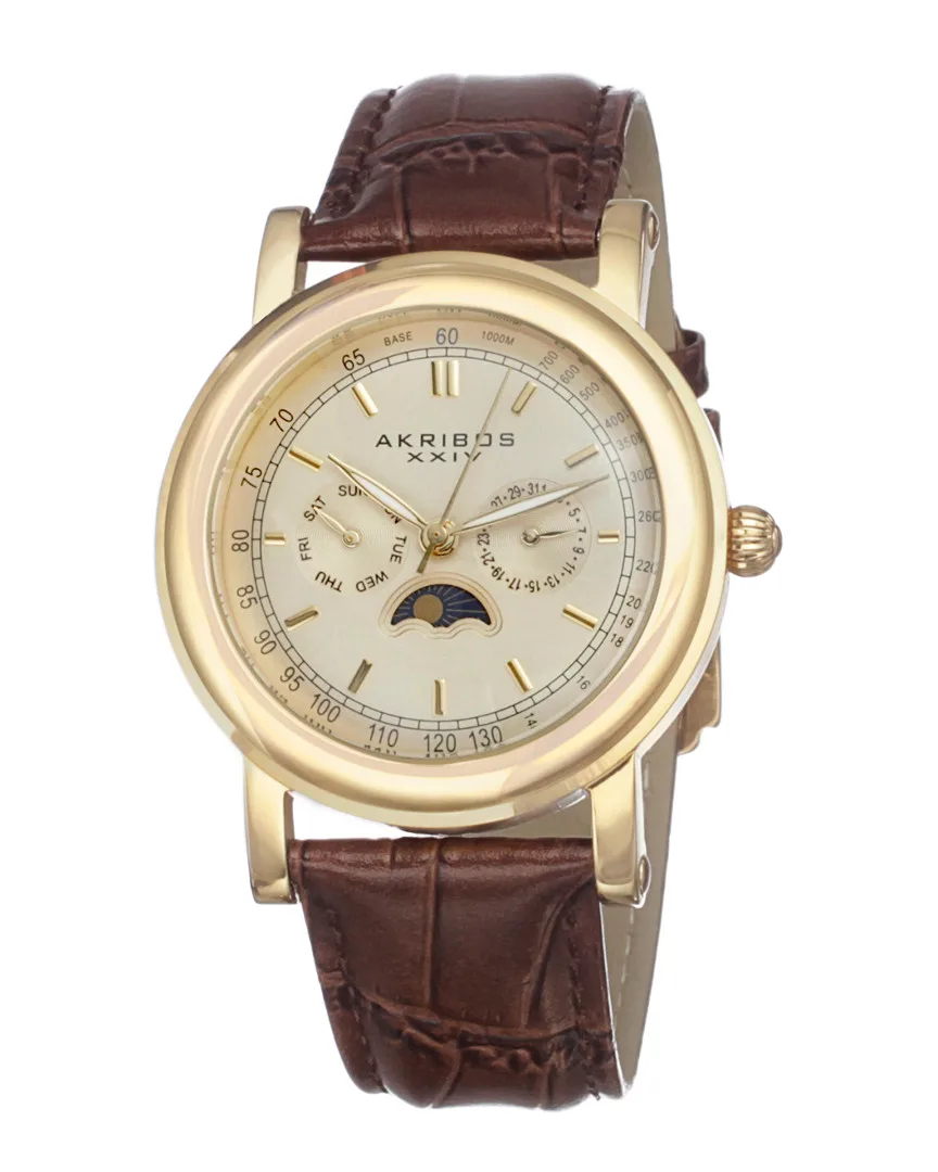 Leather Watch by Akribos Xxiv