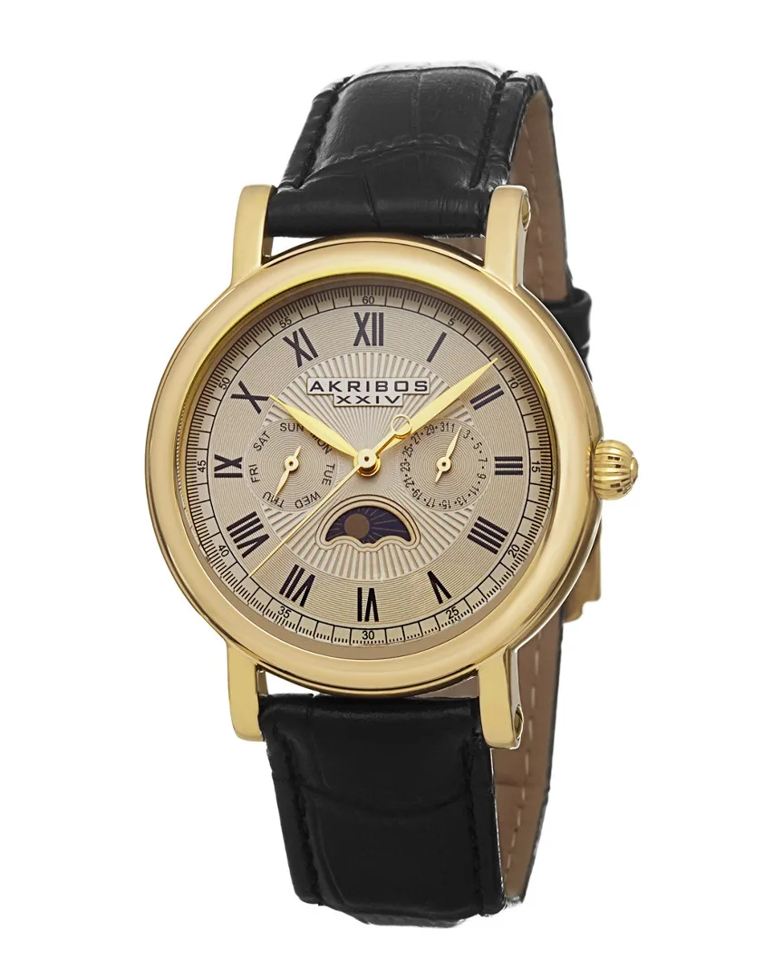 Leather Watch by Akribos Xxiv