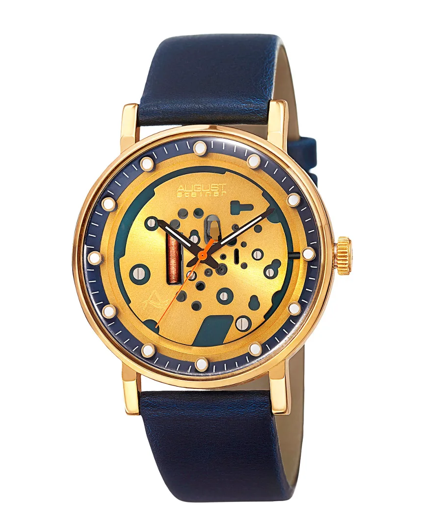 August Steiner Genuine Leather Watch by Akribos Xxiv
