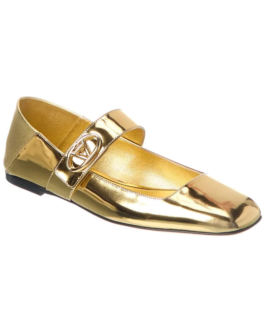 Vlogo Locker Mary Jane Leather Ballerina Flat by Valentino