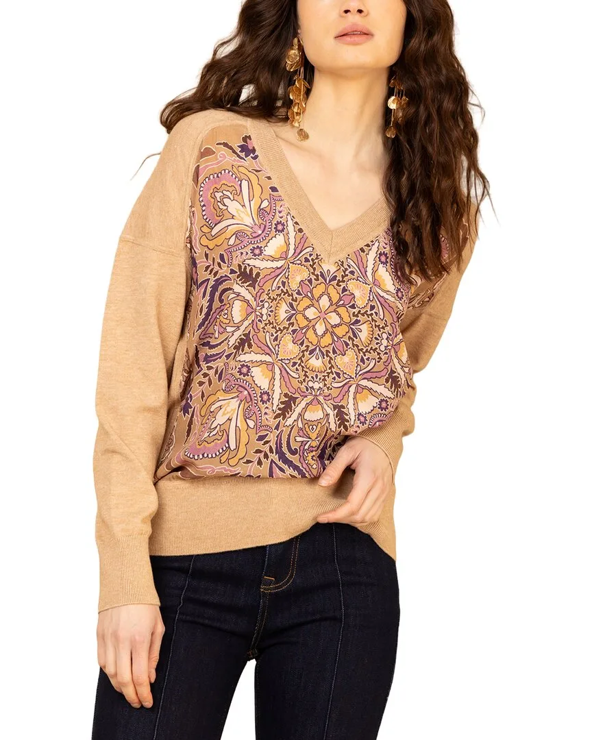 V Neck Stormi Silk Sweater by Hale Bob