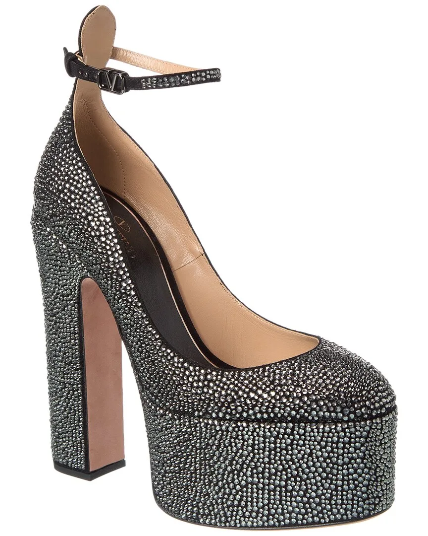 Tan-Go 155 Suede Platform Pump by Valentino