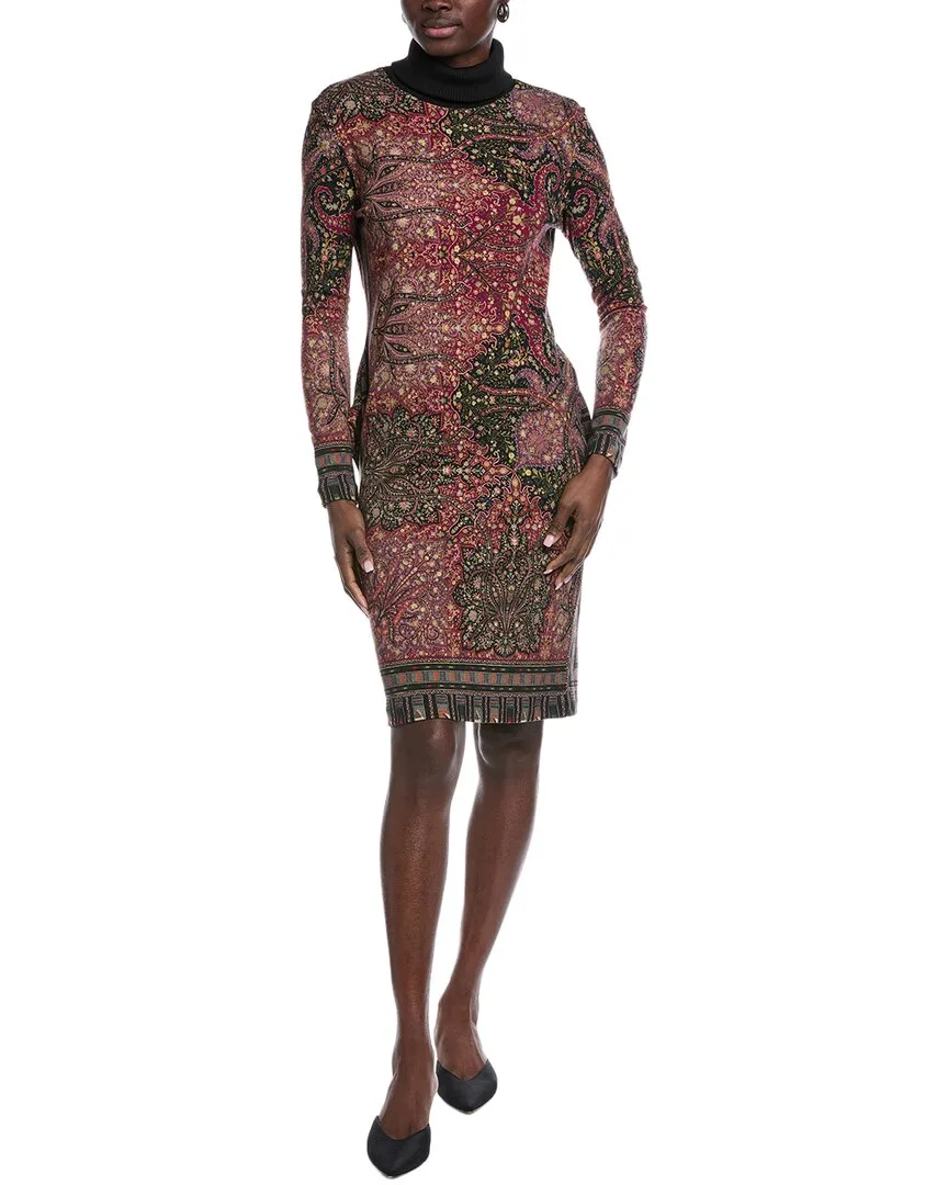 Turtleneck Wool Mini Dress by ETRO