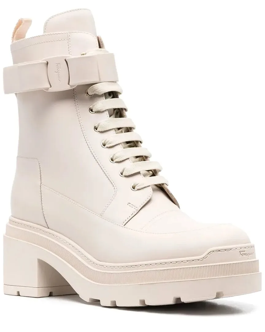 Lober Leather Bootie by Ferragamo