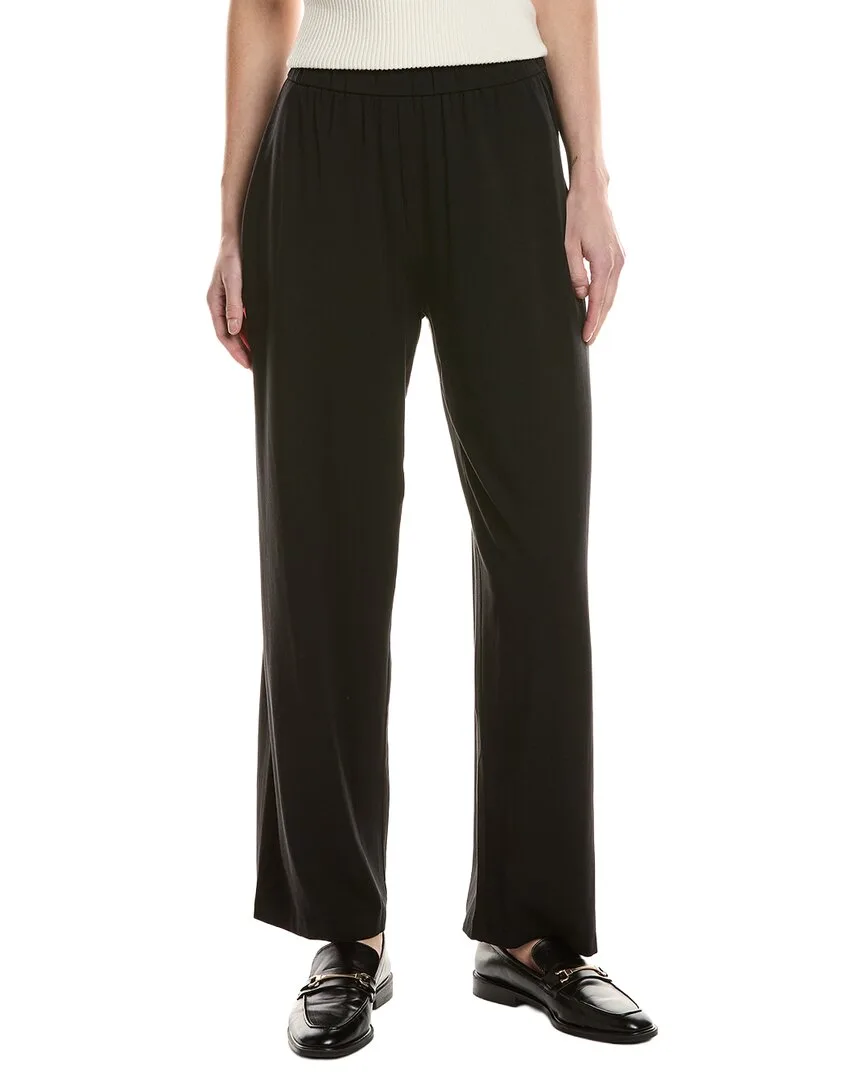Straight Ankle Pleated Pant by Eileen Fisher