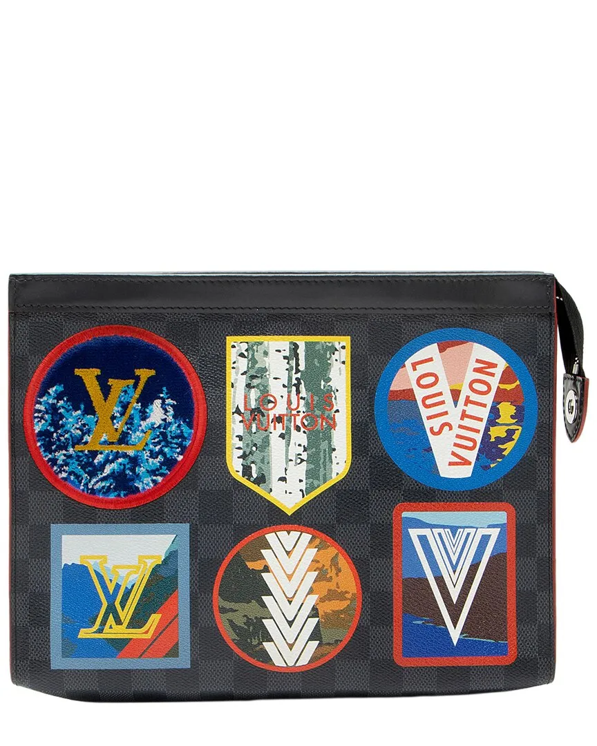 Graphite mm Leather Pochette (authentic Pre-Loved) by Louis Vuitton