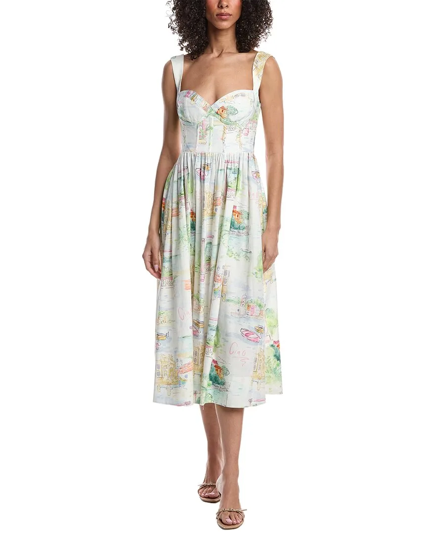 Brigette Linen-Blend Midi Dress by Yumi Kim