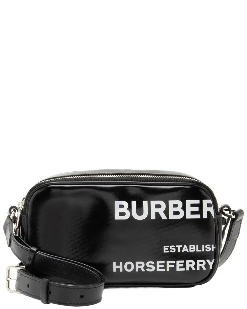 Black Coated Canvas & Leather Micro Camera Bag (authentic Pre-Loved) by Burberry