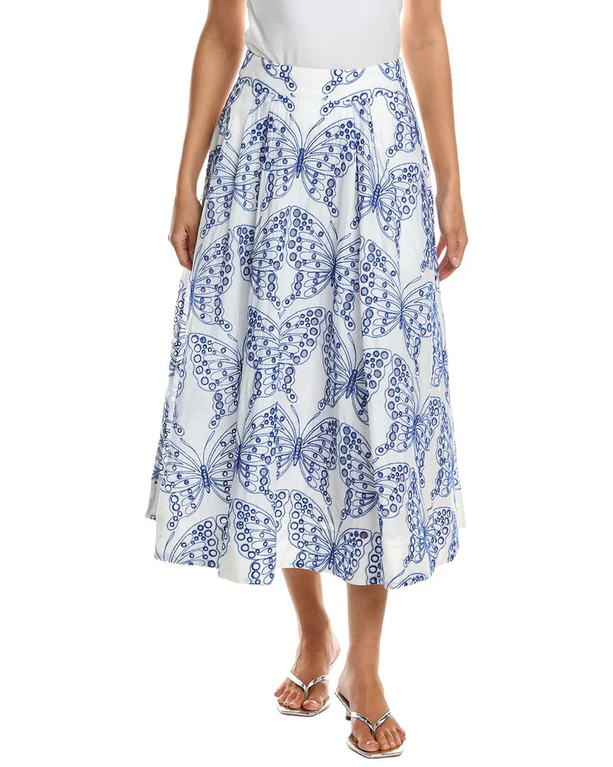 Butterfly Eyelet A-Line Skirt by Milly