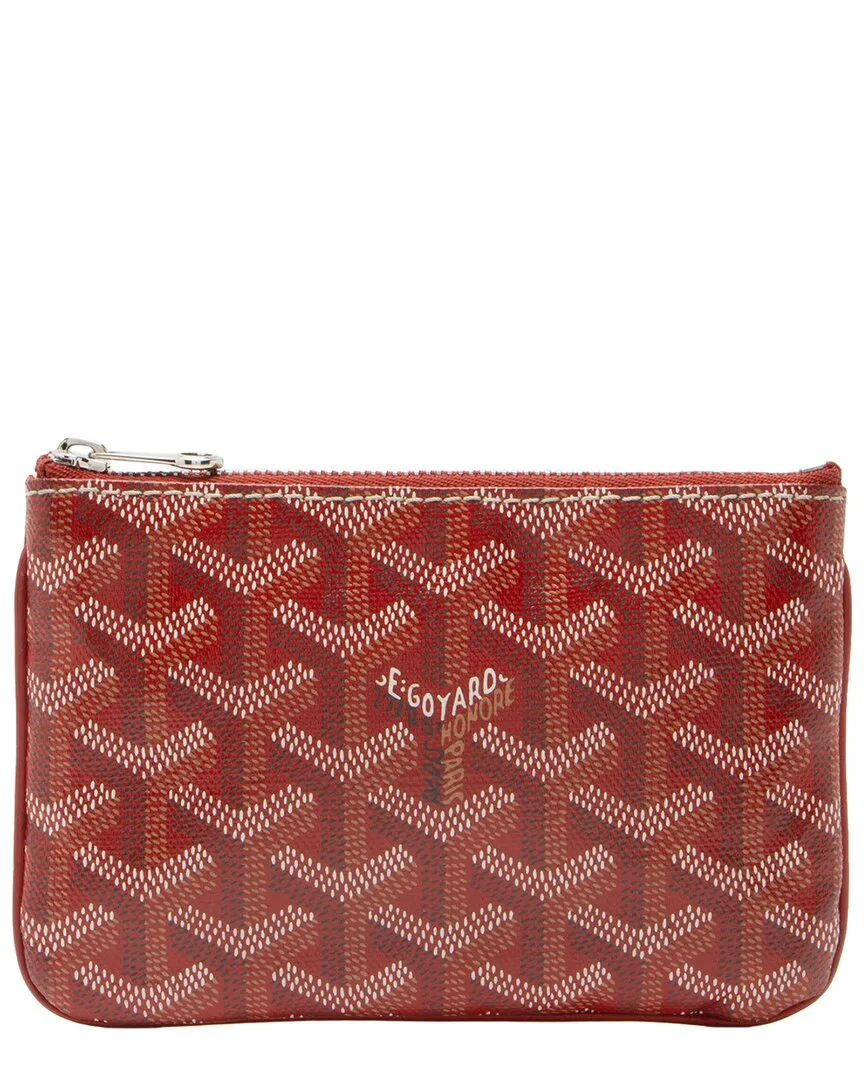 Red Coated Canvas Senat Mini Pouch (authentic Pre-Loved) by Goyard