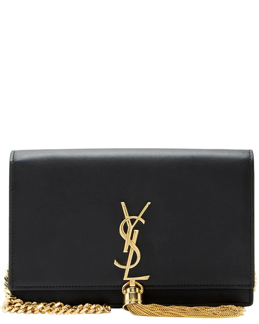 Black Calfskin Kate Tassel Chain Wallet (authentic Pre-Loved) by Saint Laurent