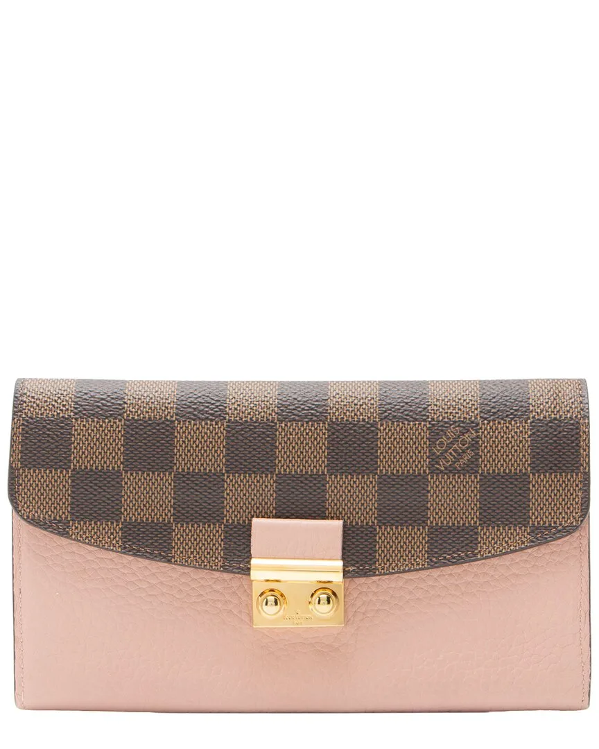 Brown & Pink Coated Canvas Croisette Wallet (authentic Pre-Loved) by Louis Vuitton
