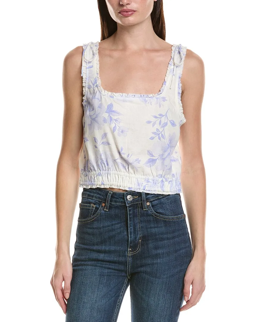 Linen-Blend Floral Tank Top by Saltwater Luxe