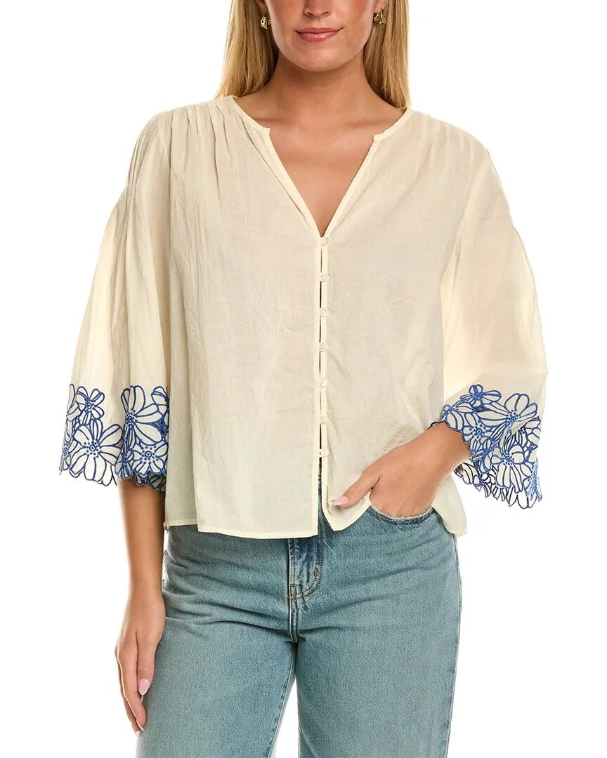 Blake Short Sleeve Woven Top by Velvet by Graham & Spencer