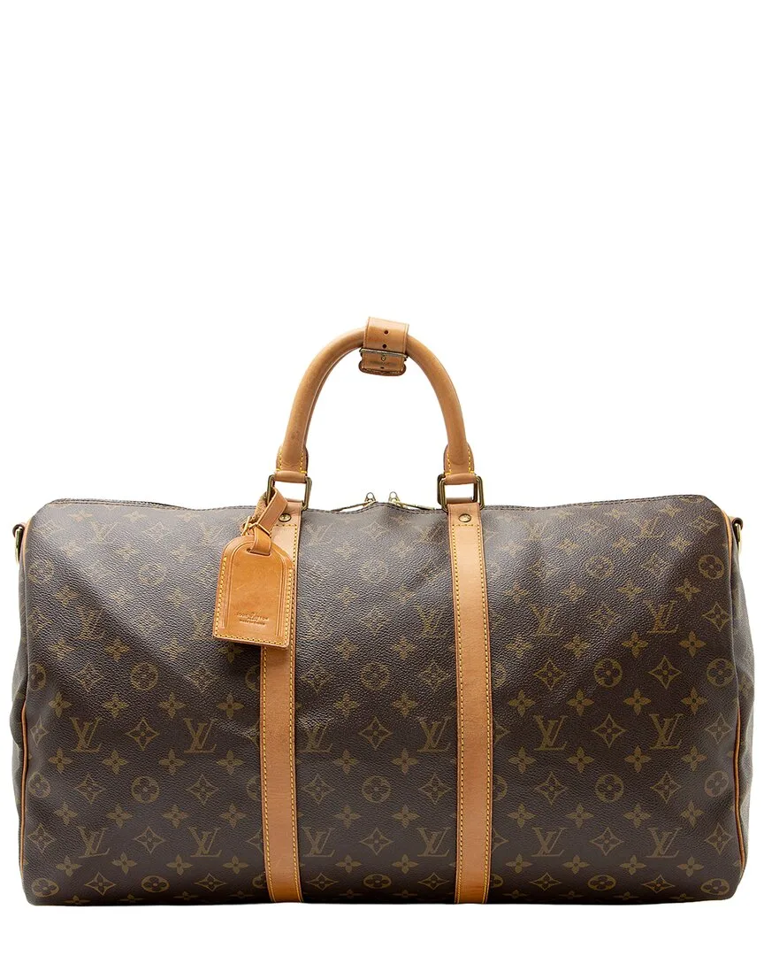 Brown Monogram Canvas & Leather Keepall Bandouliere 50 (authentic Pre-Loved)