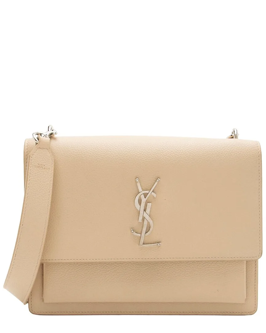 Beige Calfskin Sunset Medium Shoulder Bag (authentic Pre-Loved) by Saint Laurent