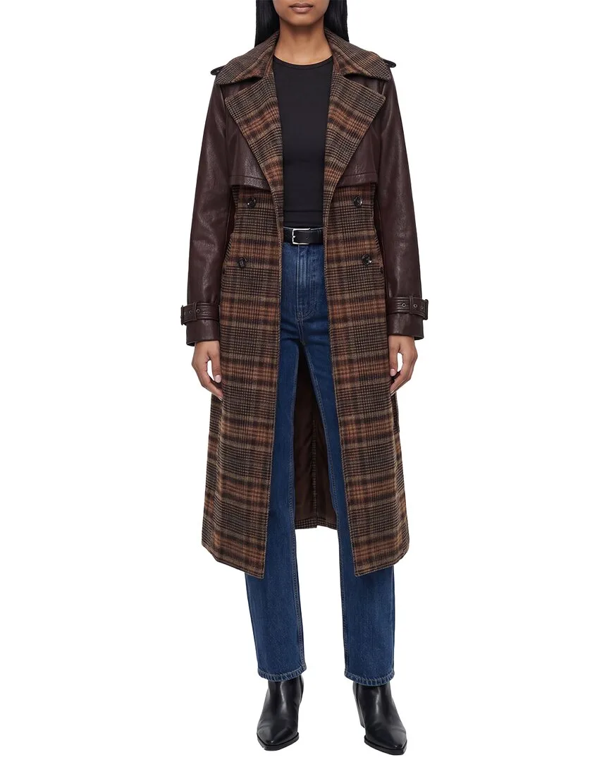 Oversized Maxi Combo Wool-Blend Trench Coat by Avec Les Filles
