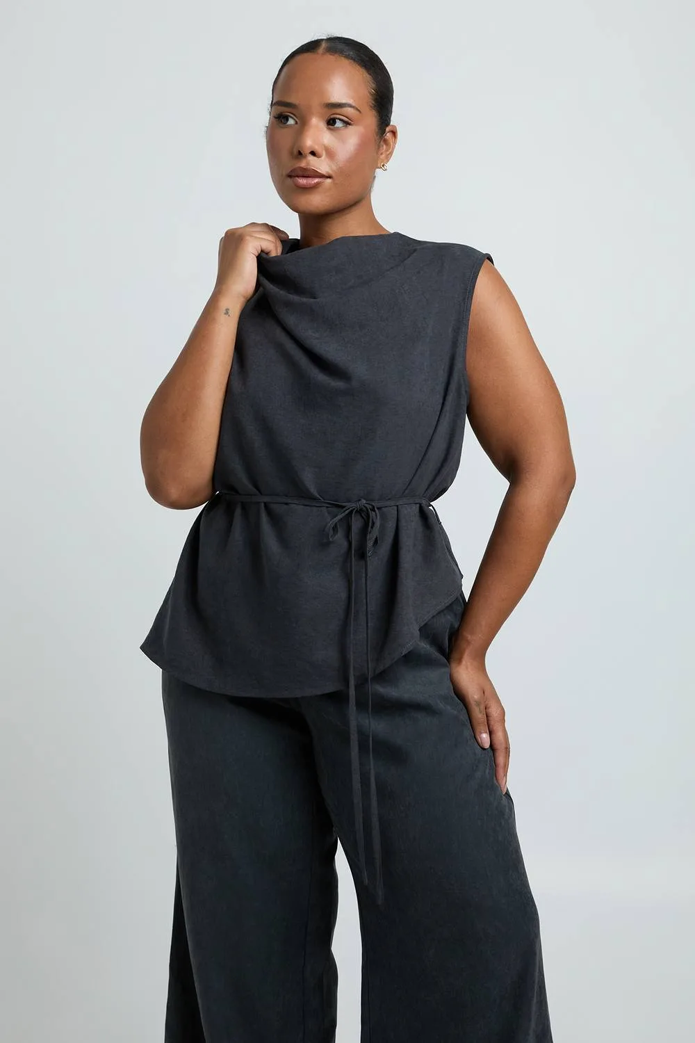 Peach Tie Waist Top by boohoo