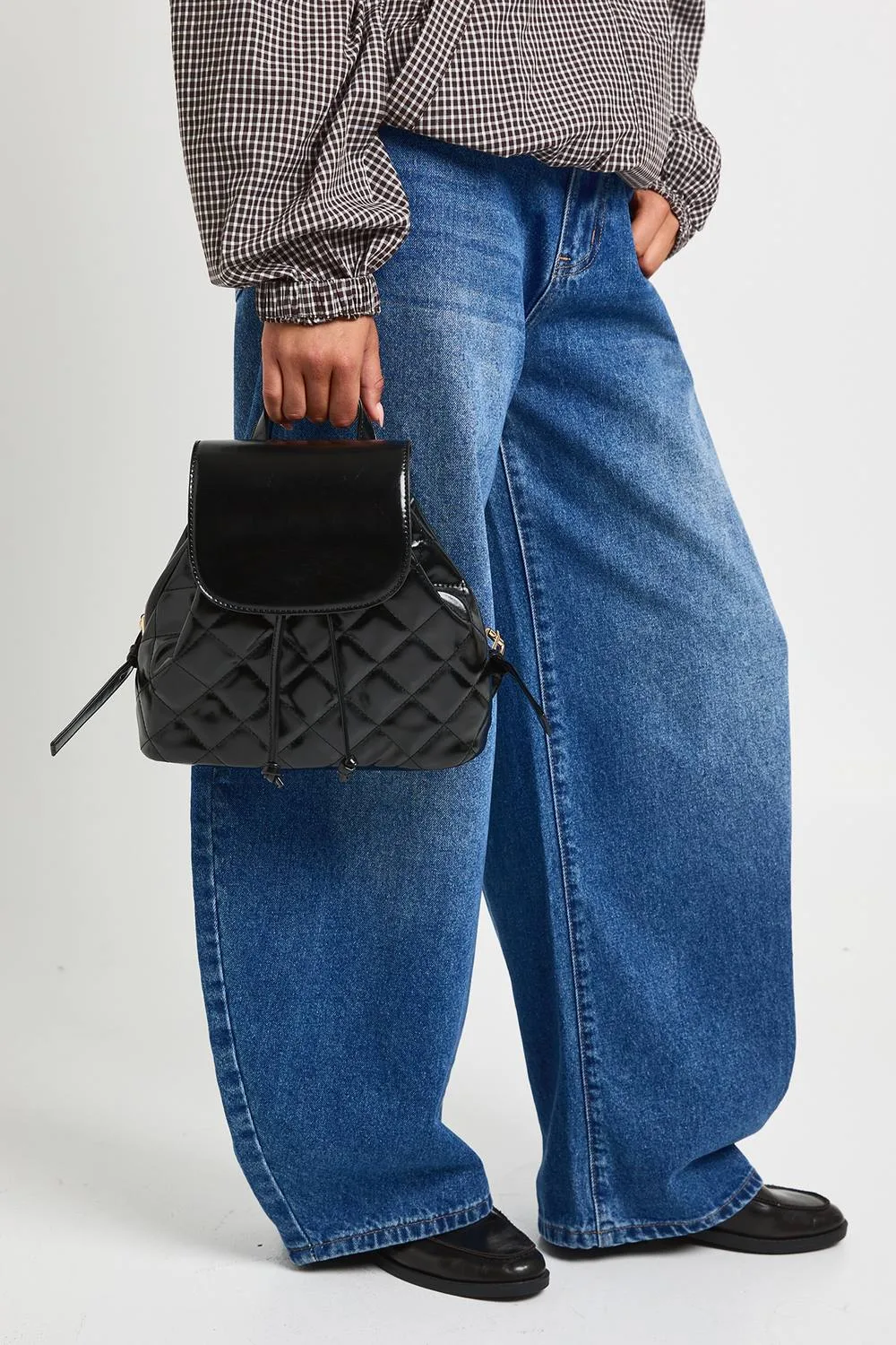 Quilted Detail Backpack Bag by boohoo