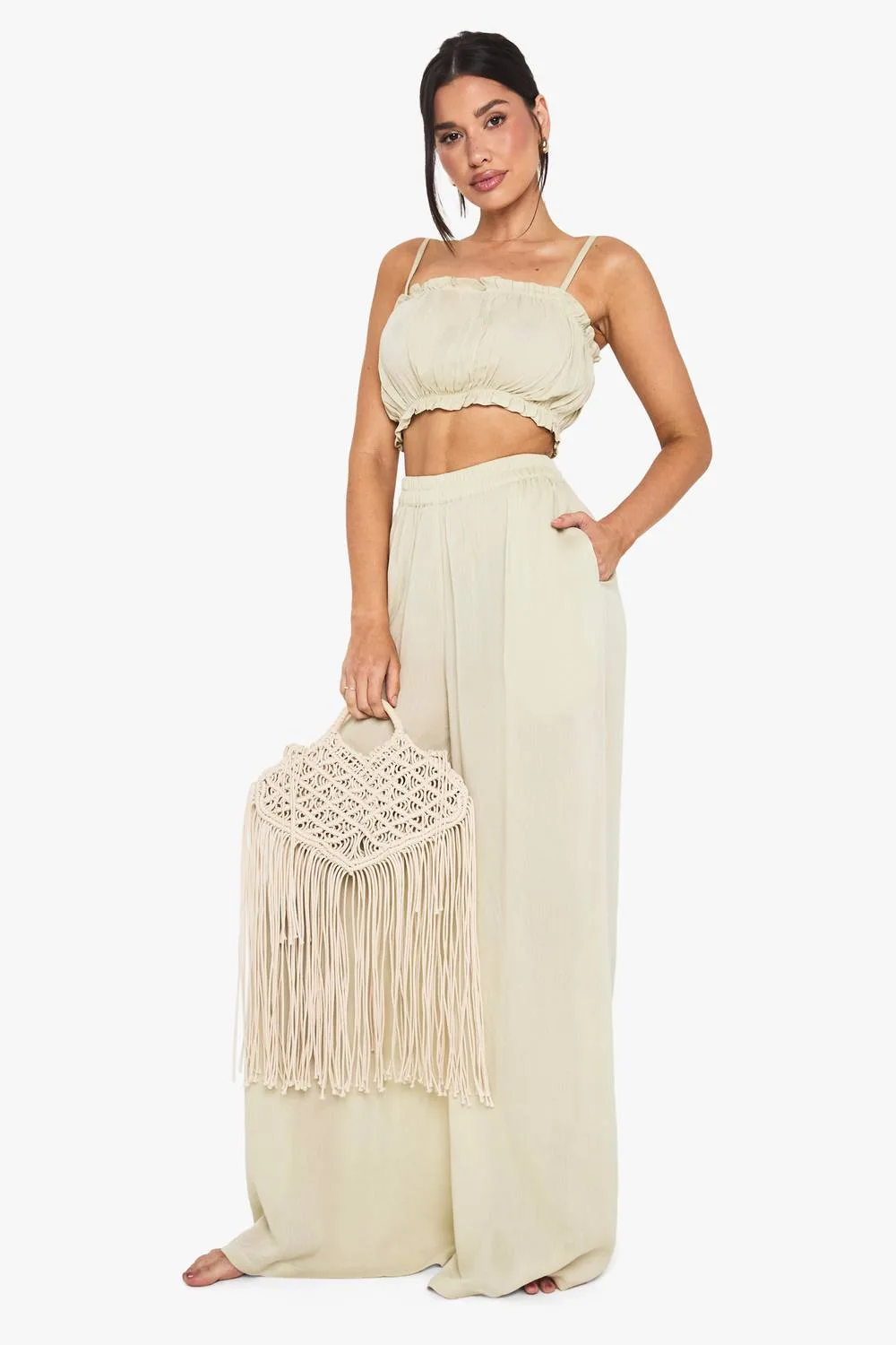Crinkle Palazzo Beach Co Ord by boohoo