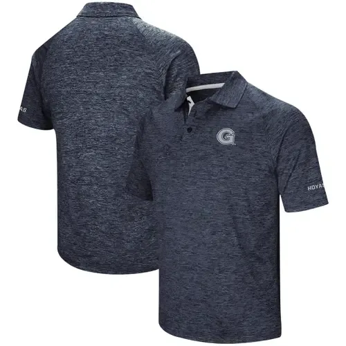 Colosseum Heathered Navy Georgetown Hoyas Down Swing Raglan Polo by COLOSSEUM