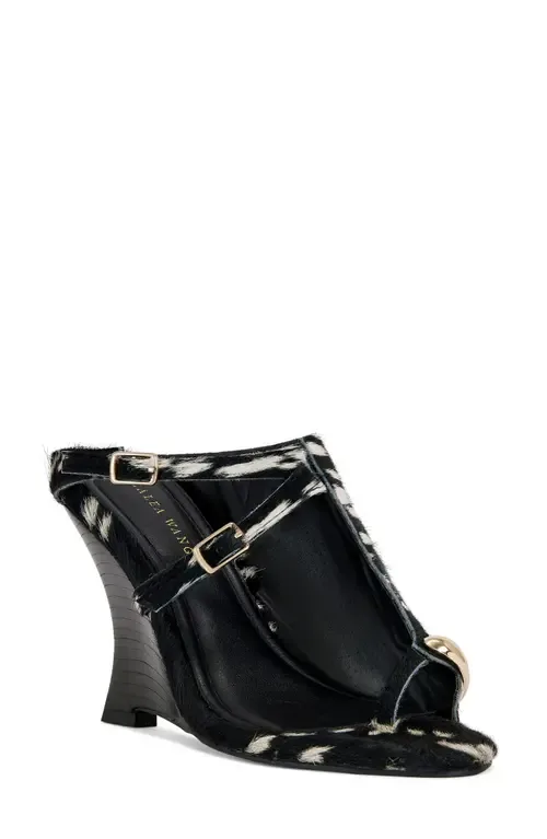 Giannis Genuine Calf Hair Wedge Sandal by AZALEA WANG
