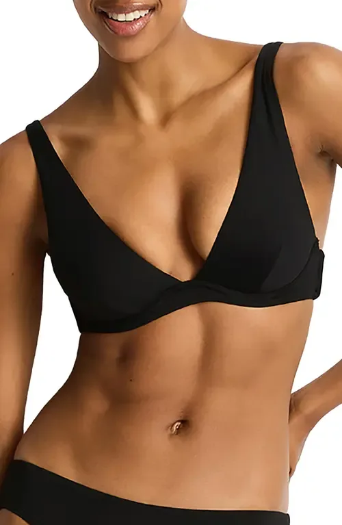 Essentials Longline Triangle Bikini Top by Sea Level