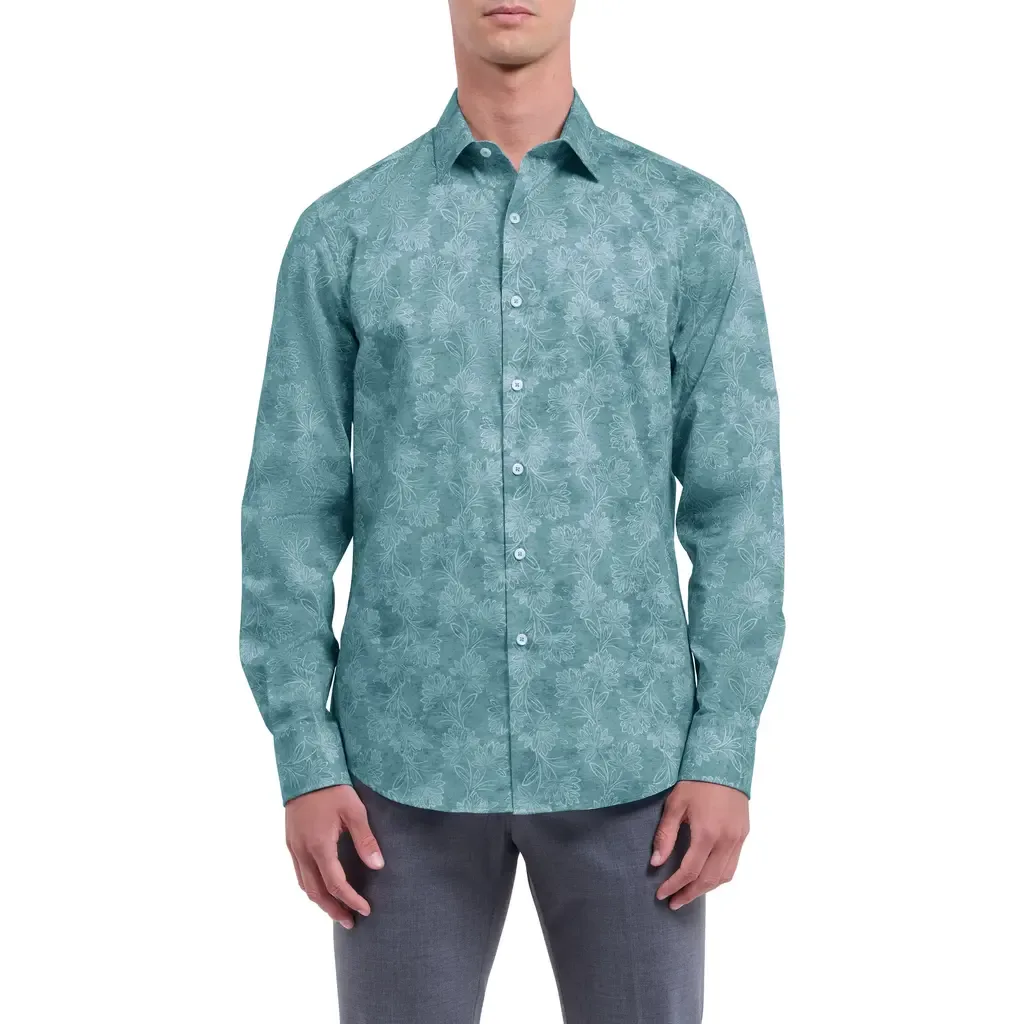 Julian Shaped Fit Floral Button-Up Shirt by Bugatchi