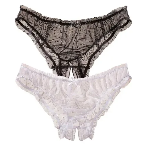 2 Pk Sheer Open Panties by LASCANA
