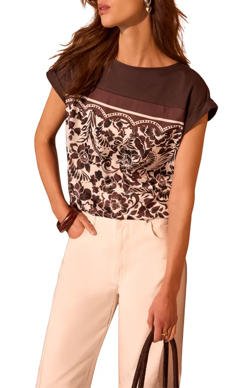 Floral Print Cap Sleeve Top by MINT VELVET