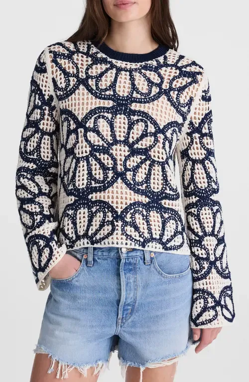 Rhoda Floral Embroidered Open Stitch Sweater by Madewell