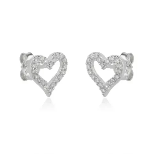 Heart Sterling Silver Stud Earrings by Spero London