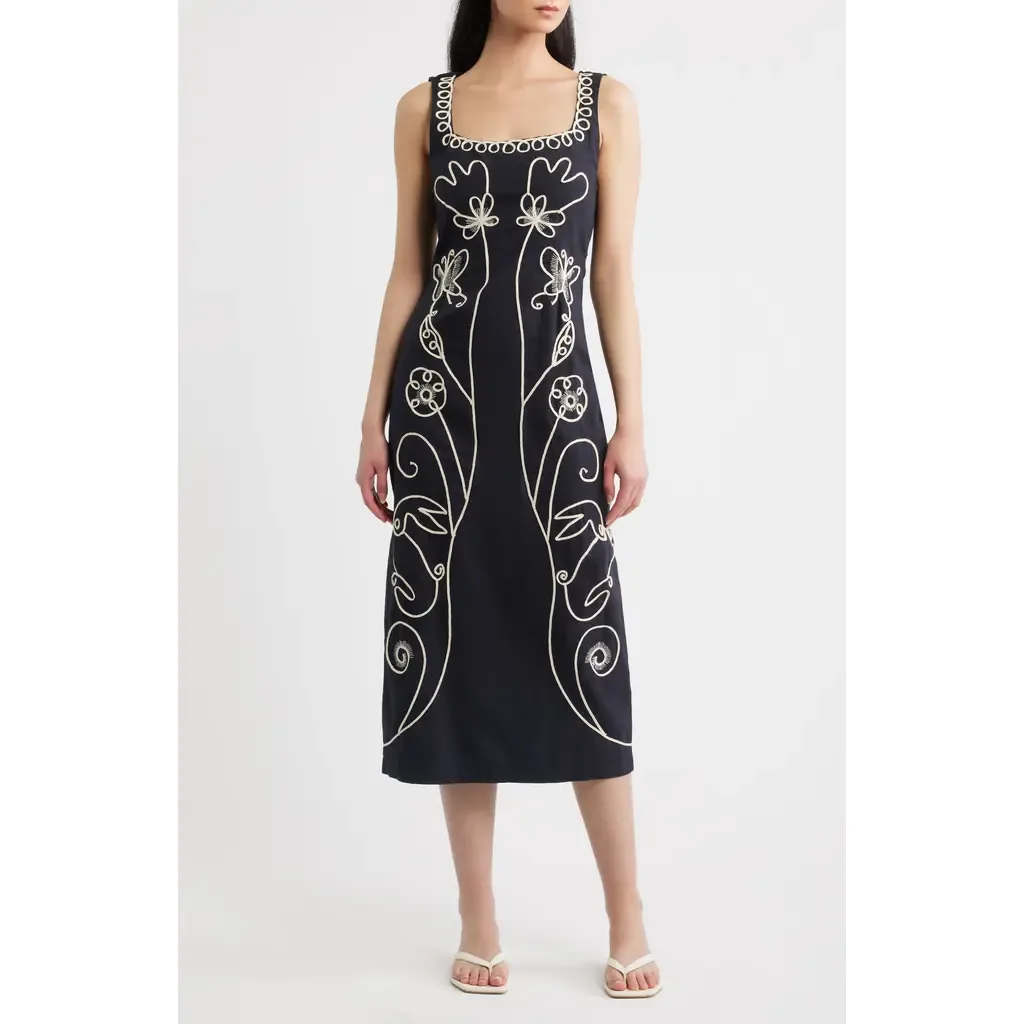 Ruxandra Embroidered Midi Dress by Cleobella