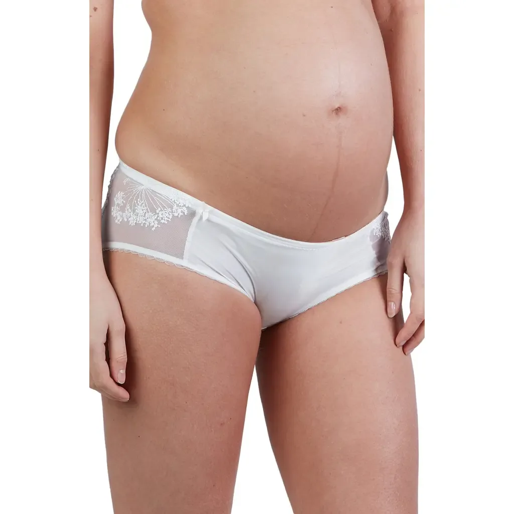 Louise Embroidered Maternity Shorts by Cache Coeur