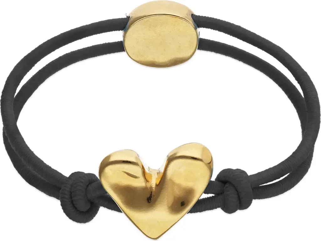 Elastic Thread Bracelet with 18K Gold-Plated Heart by UNODE50
