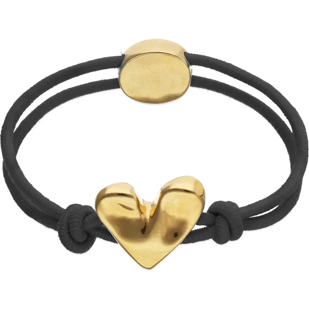 Elastic Thread Bracelet with 18K Gold-Plated Heart by UNODE50