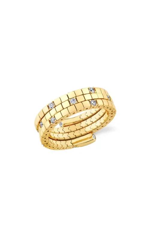 Pure Flex Three Row Cubic Zirconia Ring by Crislu