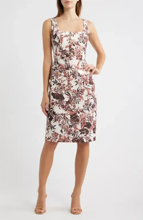 Floral Print Sheath Dress by Eliza J