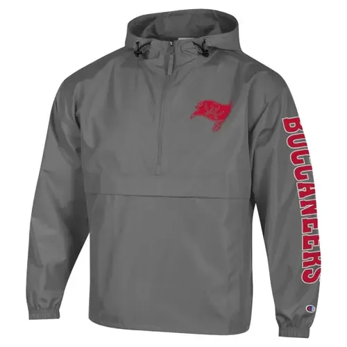 Champion Tampa Bay Buccaneers Packable Hooded Windbreaker Half-Zip Jacket by Champion