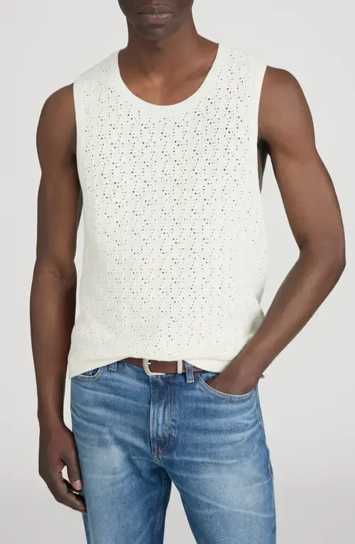 Open Stitch Sleeveless Sweater by FRAME
