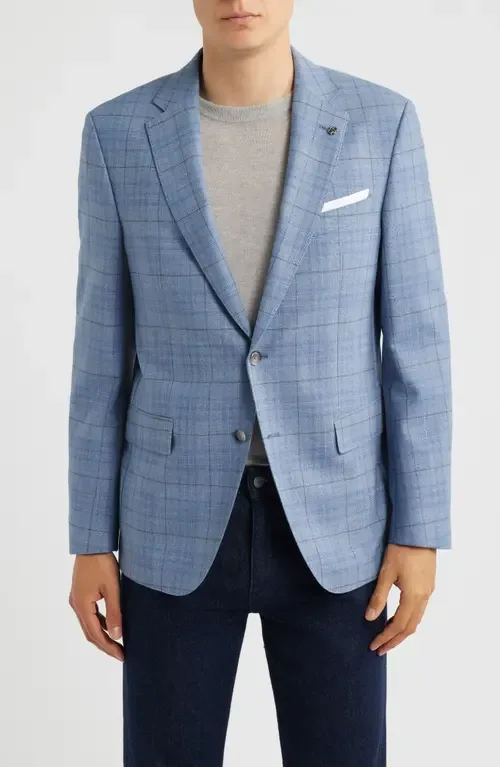 Hutson Slim Fit Plaid Wool Blend Sport Coat by BOSS
